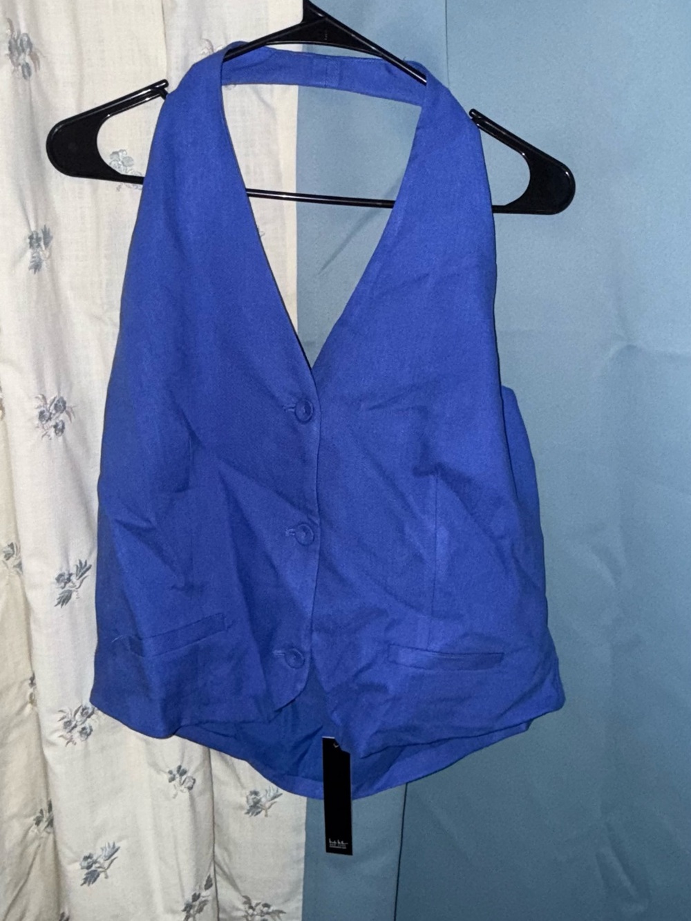 Nicole Miller Royal Blue Halter Vest Camisole